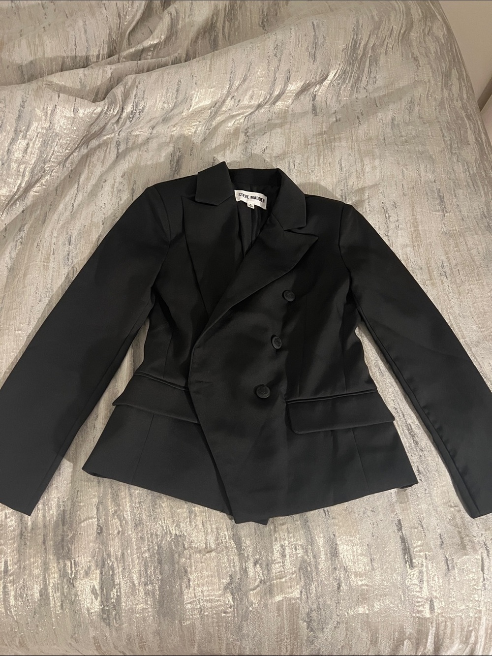 Steve Madden Black Double-Breasted Women's Blazer